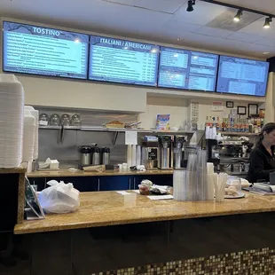 Front counter and menu