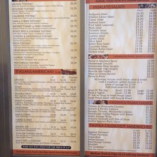 Wall menu