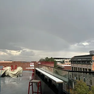 Beginning of double rainbow from the roof of  Avanti