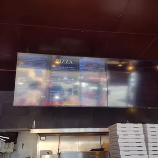 a menu on the wall