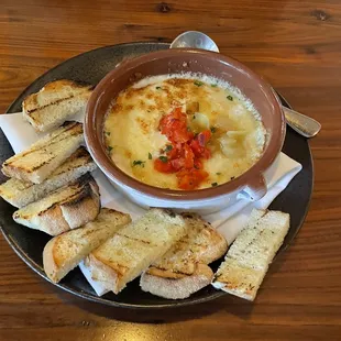 Melted cheese with toasted sourdough