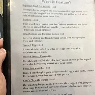 menu