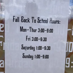 Fall hours