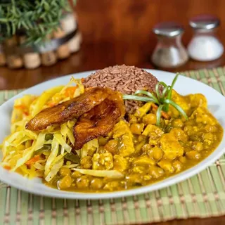 Curry Tofu with Chickpeas Bowl