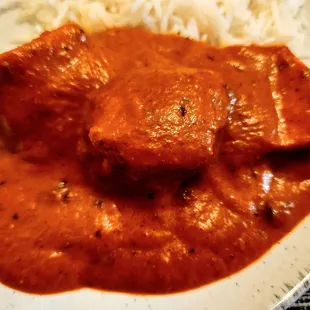 Chicken Tikka Masala (slightly sweet, very tomato dense, less creamy)