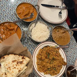 a table full of food