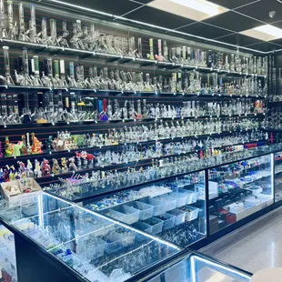 Large variety of glass