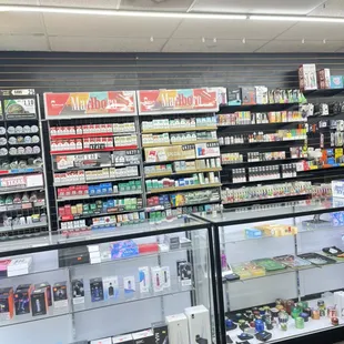 Cigarettes, vapes, vape juice, grinders