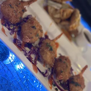 a platter of appetizers