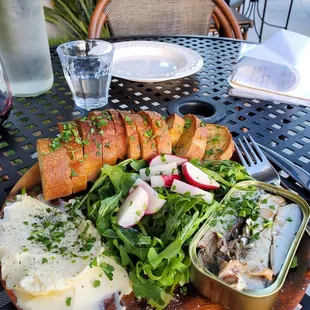 Sardines. salted butter, crostini, salad