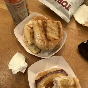 a sandwich and a soda