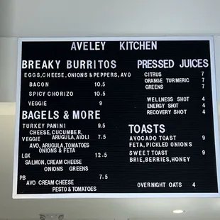 Food menu