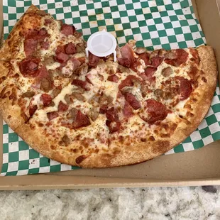 Meat lovers pizza