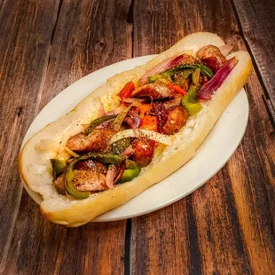 Sausages, Peppers &amp; Onion Hot Sub