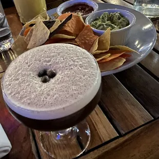 Espresso martini, passionfruit margarita, guac &amp; chips