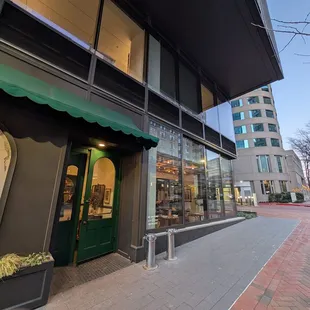 Outside and garage in distance