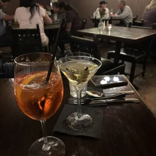Martini and Aperol Spritz