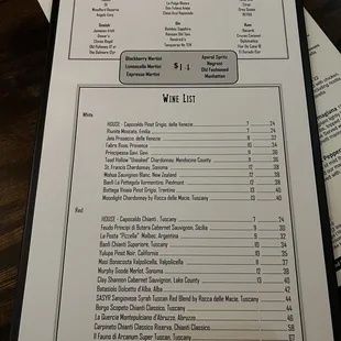 Great curated wine list