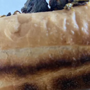 Burnt bun and fillings