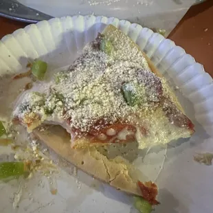 Slice of pizza. ILOVE pizza crust but this was horrible