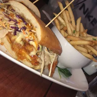 a sandwich and french fries