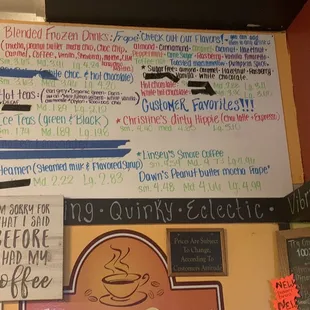 Coffee menu, big ass rice crispy!