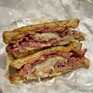 two halves of a sandwich