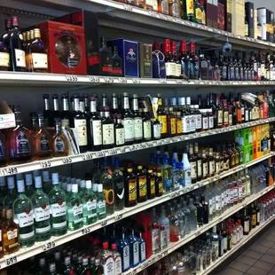assorted liquor selection