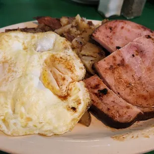 2 Eggs and Ham Steak