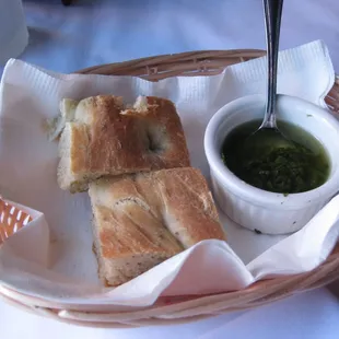excellent dipping sauce with complimentary bread