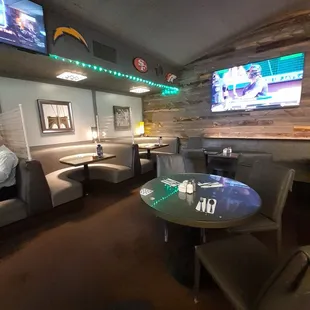 a view of the bar from the corner of the room