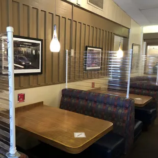 a woman standing in a restaurant