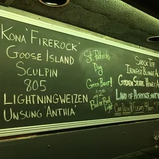 Beer board.