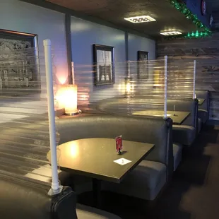 empty booths and tables