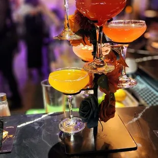 cocktails on a stand