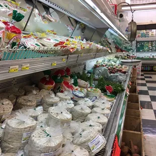 a variety of food items on display