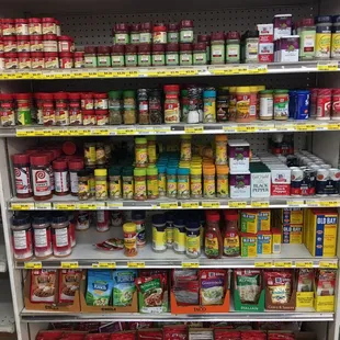 a variety of food items on display