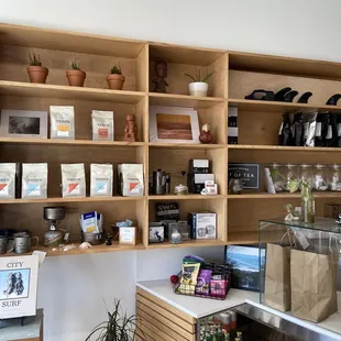 Shelves with Verve Coffee