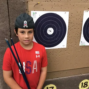 Proud of his target:)