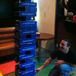 a man playing a game