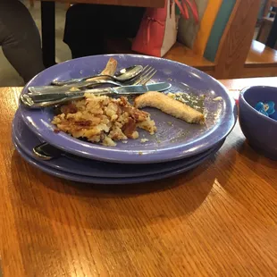 We ate it ALL!!!  2egg breakfast sausage hash Brown and toast x 3.