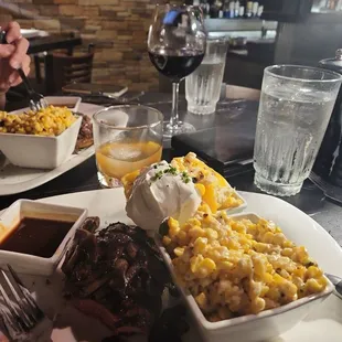 6oz filet with creamed corn and creamed potatoes