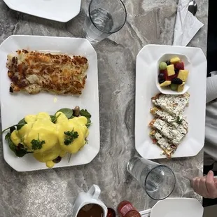 Frittata and eggs Benedict