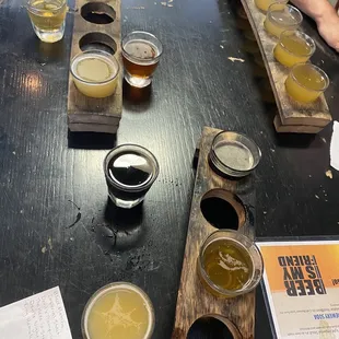 a flight of beers