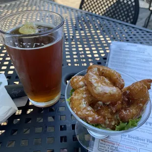 Saucy Garlic Parmesan Shrimp Appetizer and El Jefe Mexican Lager