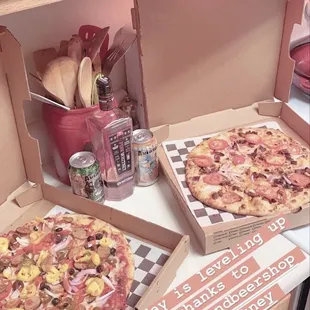 Crash &amp; Burn on the left and The Ranch on the right. Both pair great with Hog Wild and Mad Beach brews