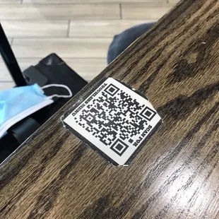 QR code for menu