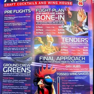 Appetizers, Salads, Wings, Tenders