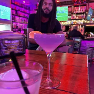 Pretty purple cocktail made by Justin