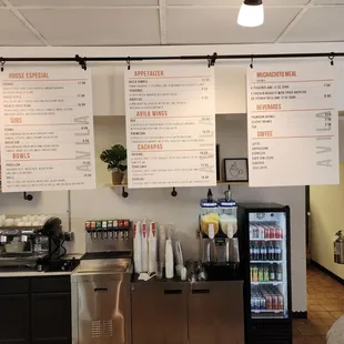 menus on the wall